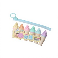 Lot de 6 surligneurs mini en plastique en forme de bâtonnets de glace, portables pour journalisation, notes et gribouillis, fournitures scolaires pour la rentrée