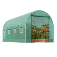 Serre à pied dans la serre Tunnel de jardin pour plantes Abri de stockage PE Couverture 4.5x2x2m