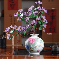 Arbre de Vie Feng Shui en Cristal et Pierres Précieuses Enroulées de Fil, Ornements Faits Main, Vente en Gros pour la Décoration de la Maison et du Bureau