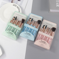 Set kuas Makeup 7 potong, peralatan rias tekstur bulu lembut