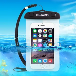 Sıcak seçim yaz HAWEEL şeffaf evrensel su geçirmez Smartphone çantası kordon ile yeni spor stil yüzme dalış telefon çantası