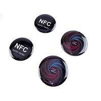 Logo personnalisé 25mm RFID étiquette époxy avec NFC 213/215/216 puce 1k Em4305 puce pour hôtel médias sociaux pour Nfc époxy autocollant étiquette