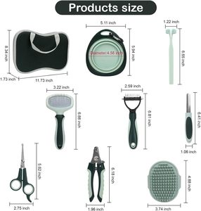 Factory Wholesale Portable Multifunction 8 in 1 Cat Grooming <b>Tool</b> <b>Kit</b> <b>Bag</b> Dog Pet Brush Set - Product Image 2