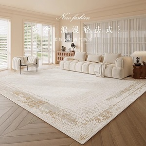 Tapis rectangulaire Lizhen de style français, lavable, pour salon, chambre à coucher, décoration intérieure, tapis de luxe léger - Product Image 1