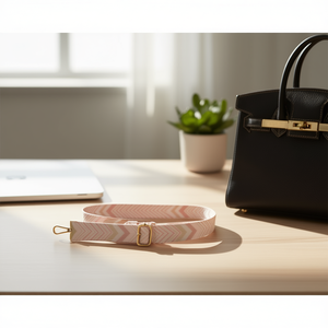 Cinta de tela con flecha en rosa claro de 4 cm para correa de bolso - Product Image 2