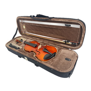 Vente en gros d'instruments de violon 4/4 pour adultes avec dos gravé et bois d'érable, avec étui en cuir - Product Image 4