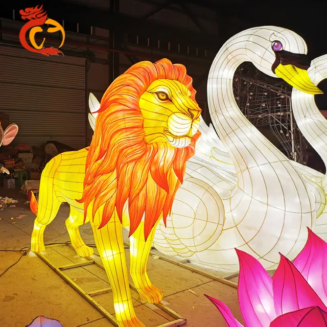 Lentera Seni Singa Hewan Lentera Tahun Baru Tiongkok untuk Dijual