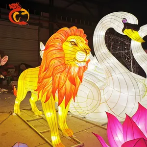 فانوس السنة الصينية الجديدة على شكل حيوان أسد فني للبيع