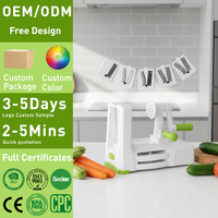 OEM/ODM Multifunctionele verstelbare plastic schilmes, handmatige spiraalsnijder voor groenten, keukenspiralizer, groentesnijder