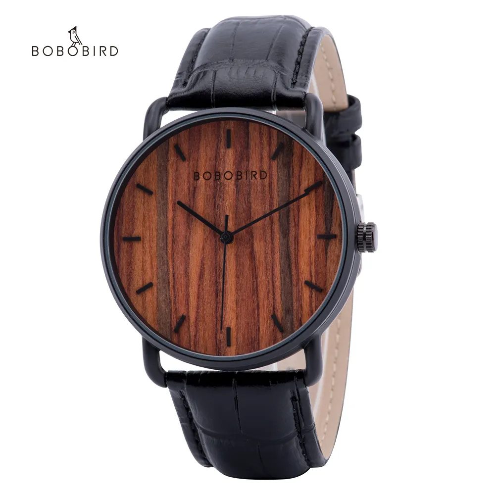 BOBO BIRD einfache männliche Quarzuhr GT058 wasserdicht erstellen Sie Ihre eigene Uhr 2021 Herren Holzuhr mit benutzer definiertem Logo