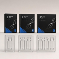 Juego Completo de Empaque para 3 Botellas de Péptidos, Caja para Viales de 3 ml con Blíster Interno y Pegatinas a Juego, con Logotipo Personalizado, para Investigación de Laboratorio
