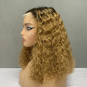 Peluca de cabello humano SDD Luxury Curly de 14 pulgadas con cierre de encaje 4x4, cabello con cutículas alineadas, para mujeres negras. - Product Image 1