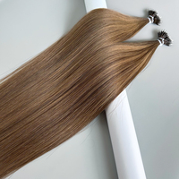 Venta al por mayor Nano Extensiones de cabello Puntas de metal preadheridas 100% Cutícula Remy Cabello humano Extremos gruesos de larga duración en color Balayage