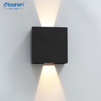 Applique murale carrée LED 4W pour jardin, étanche IP65, éclairage extérieur haut/bas, applique murale moderne pour façade, patio, cour
