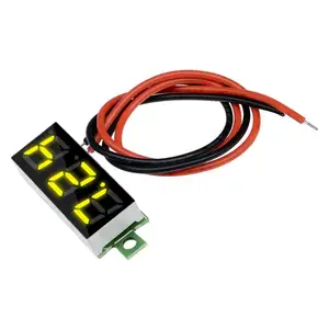 0.28" 2 Wire Mini DC Digital Voltmeter Panel Mount LED Voltage Volt Meter Yellow