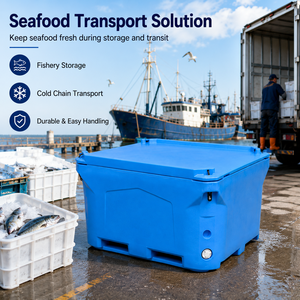 Glacière isotherme Nelgreen 480L en LLDPE moulé par rotation avec réfrigération par compresseur, robuste, pour fruits de mer et boissons, logo personnalisé - Product Image 4