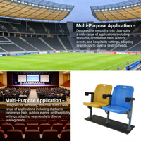 Sièges de stade pliables HDPE à fixation au sol avec porte-gobelets intégrés, chaises de stade pliantes fixes, sièges de gradins anti-vandalisme pour arènes