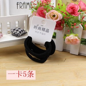 Élastiques à cheveux 10 pièces, noirs, élastiques, noués, pour usage quotidien, en tissu uni, fabriqués à Yiwu - Product Image 4