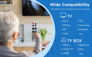 Télécommande universelle infrarouge A-TV2 OEM ODM, nouveaux boutons larges pour les seniors : facile à utiliser, apprenable. Idéal pour les téléviseurs et les décodeurs - Product Image 5