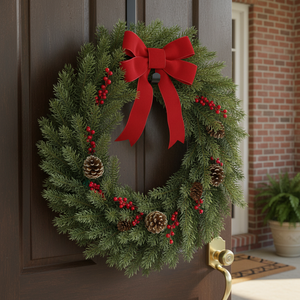 Colgador de Coronas de 15 Pulgadas para Puerta Principal, Gancho Resistente de Acero para Colgar Sobre la Puerta en Color Negro, Colgador Ornamental de una Pieza para Puerta - Product Image 3