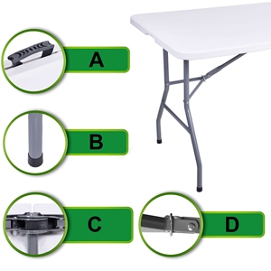 <span class=keywords><strong>Table</strong></span> à manger réglable en hauteur pour l'extérieur, <span class=keywords><strong>table</strong></span> pliante portable pour le camping, les pique-niques et les fêtes - Product Image 5