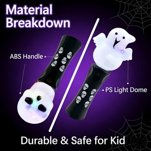 Cadeau d'<span class=keywords><strong>Halloween</strong></span> : Baguette lumineuse LED rotative en plastique ABS, 4 styles (Fantôme, Crâne, Citrouille, Pirate), jouet pour enfants pour fêtes et jeu de la Toussaint - Product Image 3