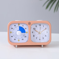 Jam Alarm Visual Layar Ganda untuk Anak-Anak & Pelajar Pengatur Waktu Senyap dengan Bahan Plastik ABS Desain Minimalis