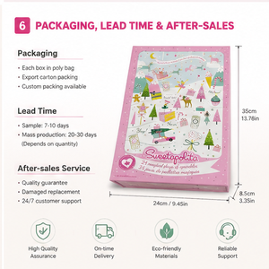 Caja de Adviento en Forma de Libro con Cajones Numerados, Reutilizable, Rosa y Verde, con Cuenta Regresiva de 24 Días, Impresión Personalizada en Papel Reciclable - Product Image 6
