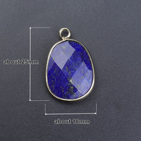 Pendentifs en pierres précieuses naturelles facettées, pendentifs en pierre de lapis-lazuli en forme de goutte d'eau ovale facettée pour colliers 25x18mm
