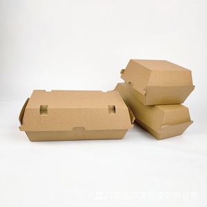 Caja de Cartón Corrugado Personalizada XDFPAK, Desechable, Ecológica, Reciclable, Tipo Concha, <span class=keywords><strong>para</strong></span> <span class=keywords><strong>Hamburguesas</strong></span>, Aperitivos, Caja Caliente - Product Image 3