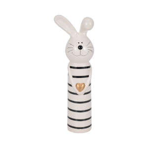 Statuetta di coniglio in ceramica con scultura decorativa a forma di cuore per la casa, il bagno, l'ufficio, il soggiorno - Product Image 1