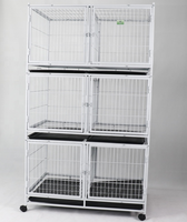 Vente en gros d'usine, cage d'élevage en métal à plusieurs étages, cage pour chien en acier à tubes carrés, cage pour chat, grand espace