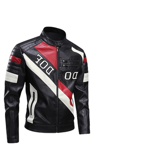Factory Direct Sales Unisex Artificial Leather Winter Streetwear Bomber <b>Jacket</b> Zipper Closure Stand - Product Image 1