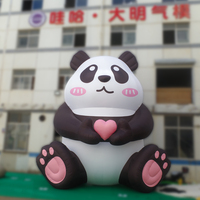 Mascotte géante gonflable mignonne en forme de panda avec cœur rose pour le Nouvel An chinois, idéale pour la décoration de centres commerciaux et de scènes de spectacle