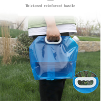 Conteneur d'eau pliable portable d'extérieur en plastique de 2 L (3 gallons) en gros, sac d'emballage transparent, poche à eau de camping