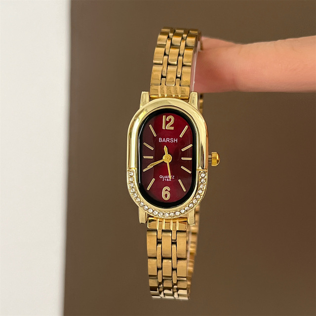 Oval Vintage Women Watches with Diamond for for Girl Student Gift Stainless Steel Strap Retro Ladies Wristwatches Hot Sale