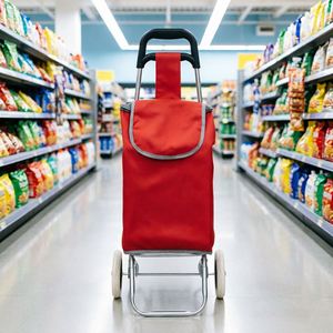 Custom Portable Folding Shopping Trolley with Detachable Oxford Cloth Bag 2-Wheel Portable Grocery <b>Cart</b> for Supermarkets - Product Image 3
