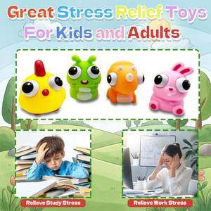 Ensemble de jouets à presser en forme <span class=keywords><strong>d</strong></span>'animaux, jouets sensoriels anti-stress pour enfants et adultes, gadgets anti-stress en silicone mignons - Product Image 4