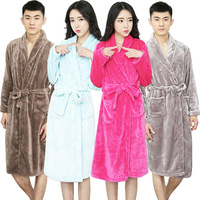 AIMINYZ – pyjama épaissi de couleur Pure pour femmes et hommes, peignoir de bain Long et doux de haute qualité, nouvelle collection, vente en gros
