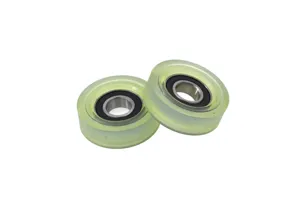 SEMEI PU600250-15 15x50x15mm Polyurethane Small Pulley Wheels Rubber Coated Pu Roller Bearing Wheel For Wardrobe Sliding Door