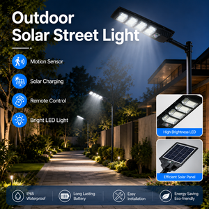 Lampadaire solaire <span class=keywords><strong>LED</strong></span> IP65 ABS avec batterie, garantie 3 ans, haute luminosité, télécommande, contrôle intelligent, routes, parcs, zones rurales - Product Image 3