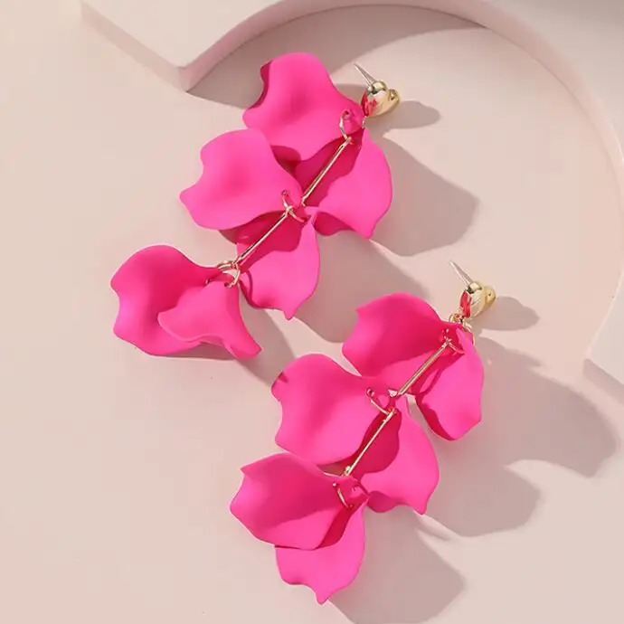 Kaimei 2022 серьги Модные ювелирные изделия новые женские длинные серьги с цветными листьями пляжные Креативный дизайн серьги-капли ручной работы с розовыми листьями