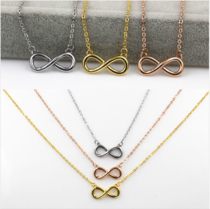 Borsa delle signore di fantasia <span class=keywords><strong>personalizzata</strong></span> in acciaio inox placcato oro infinity <span class=keywords><strong>collana</strong></span> dei monili - Product Image 6