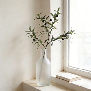 Stelo di <span class=keywords><strong>Foglie</strong></span> d'Ulivo Artificiali Verdi, Ramo Lungo con 8 Frutti, Decorazione Floreale per Casa - Product Image 1