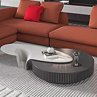 Table basse triangulaire italienne robuste et minimaliste pour salon, combinaison de tables basses, mobilier d'art pour salon et maison