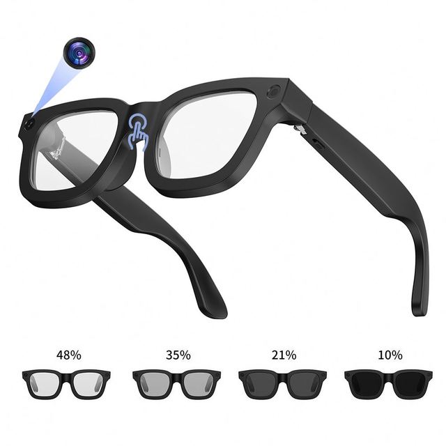E03C AI Smart Glasses Electrochromic Al Intelligent Photography Glasses 8MP Camera AI Translation Men Sunglasses