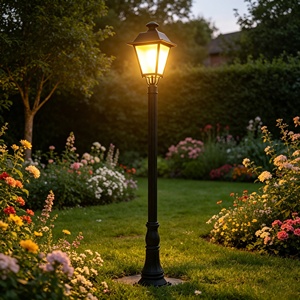 Lámpara de Patio LED de Estilo Europeo, Lámpara de Poste para Exteriores Resistente al Agua, Sensor de Movimiento, Decoración de Jardín - Product Image 4