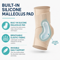 Attelle de cheville professionnelle en silicone ultra-fine et invisible pour la récupération des entorses et de l'arthrite – Manchon de cheville de qualité médicale