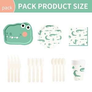 Decoraciones para Fiesta de Cumpleaños de Dinosaurios DAMAI, Platos y Servilletas Verdes de Dinosaurios, Decoraciones para Fiesta, Juego de Vajilla Desechable de Dinosaurios - Product Image 2