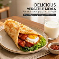 Crêpes sucrées congelées traditionnelles pour le petit-déjeuner, halal, style chinois, croustillantes, saveur originale, déchiquetées à la main, emballées en sachet pour enfants